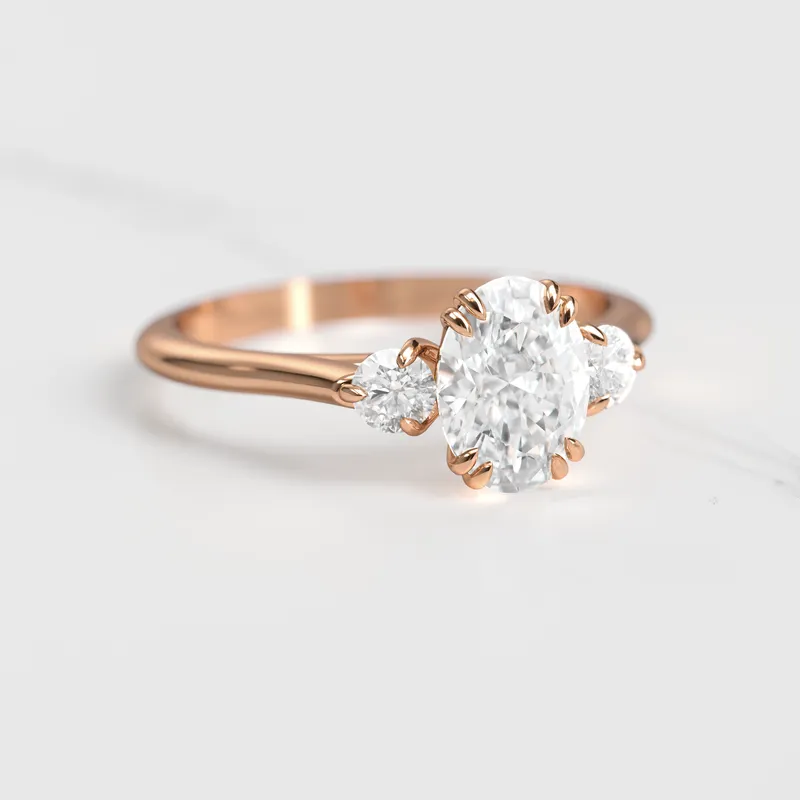 Oval Diamond Ring With Accent Stones view 6