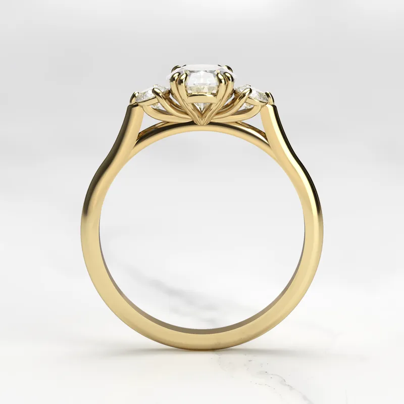 Oval Diamond Ring With Accent Stones view 7