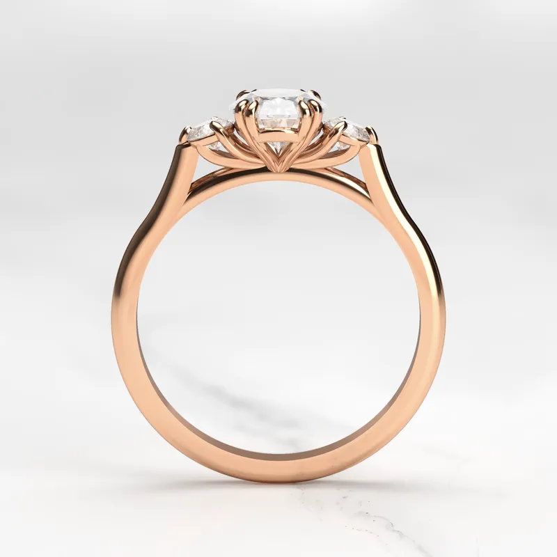 Oval Diamond Ring With Accent Stones view 9