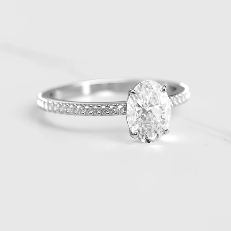 Oval Full Pave Diamond Ring vy 6