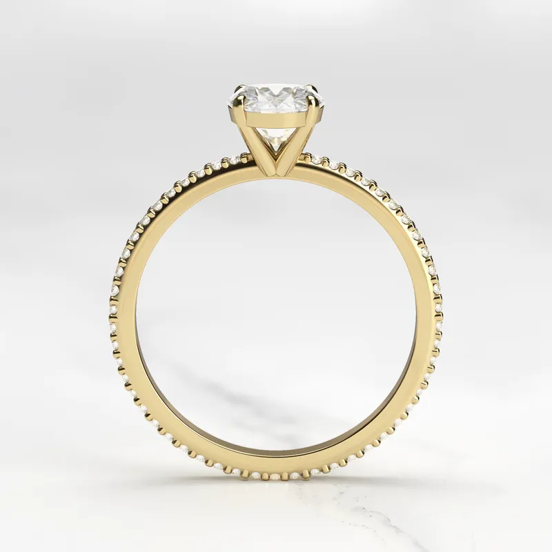 Oval Full Pave Diamond Ring vy 7