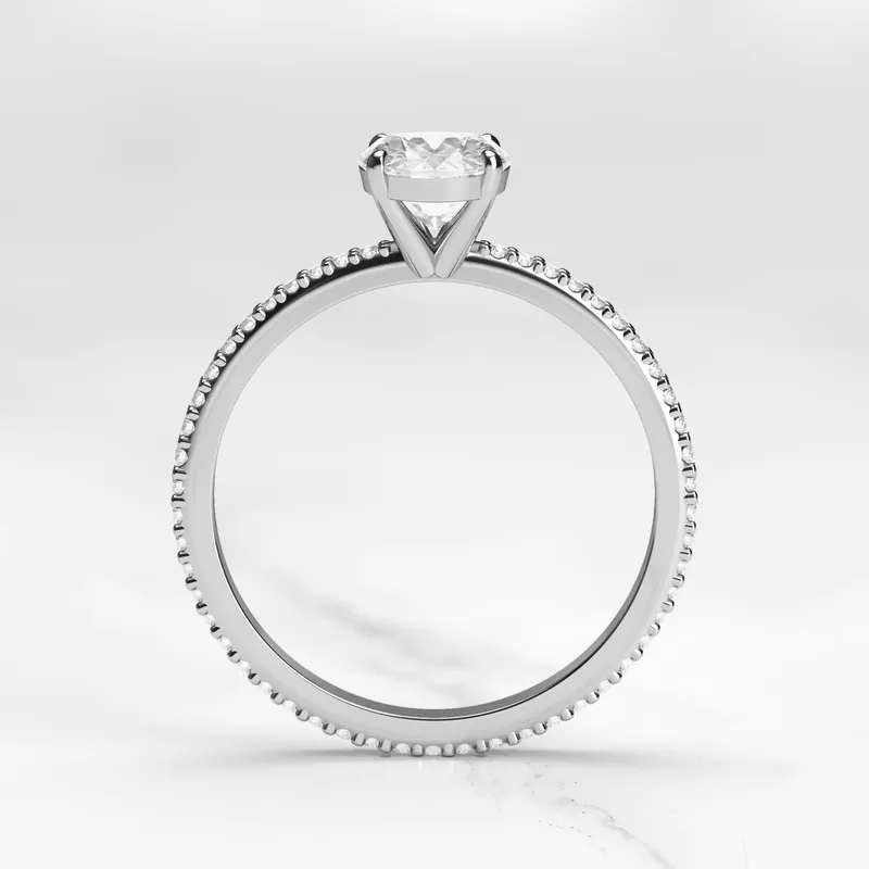 Oval Full Pave Diamond Ring vy 9