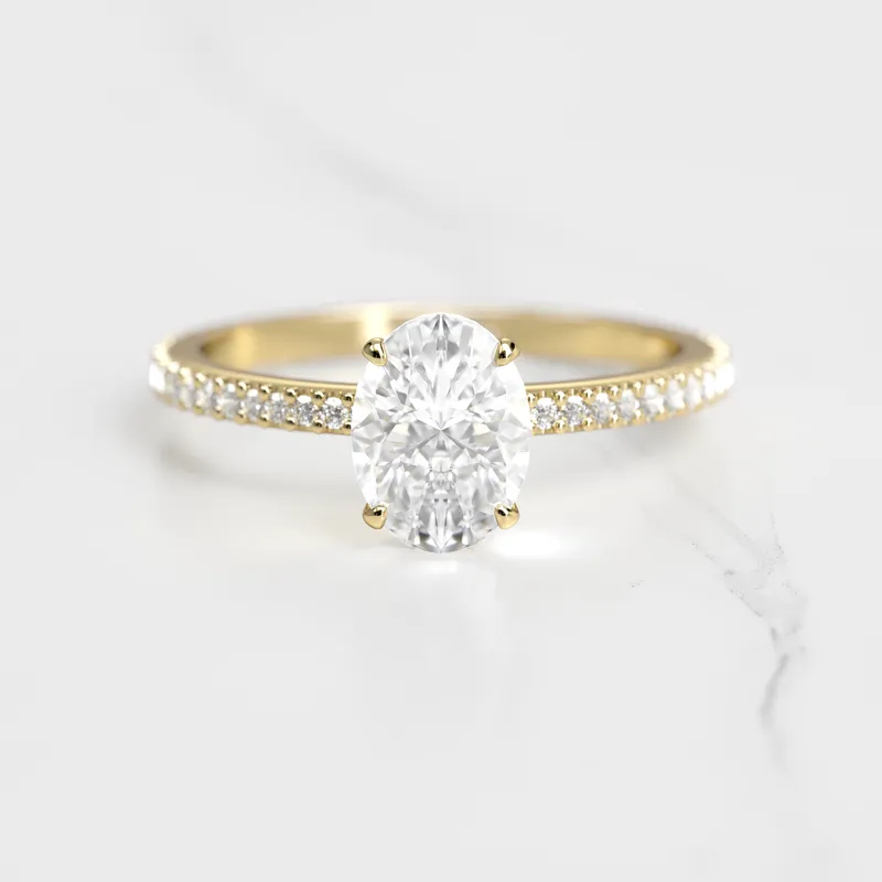 Oval Full Pave Diamond Ring diamond oval cut engagement ring
