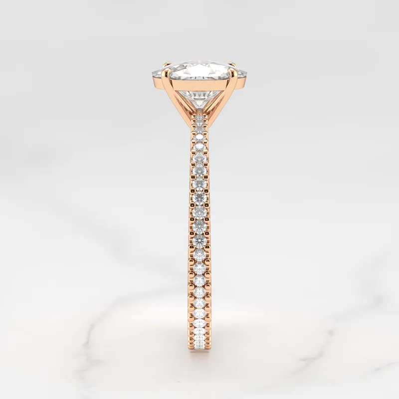 OVAL FULL PAVE TAPERED DIAMOND RING vy 11