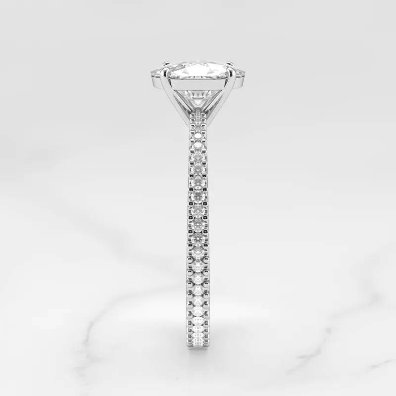OVAL FULL PAVE TAPERED DIAMOND RING vy 12