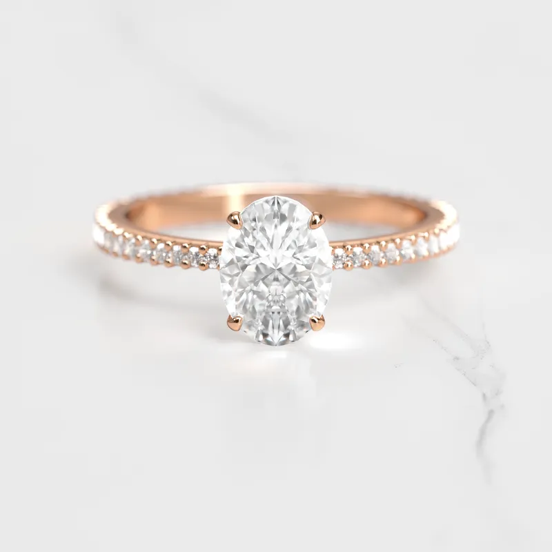 OVAL FULL PAVE TAPERED DIAMOND RING vy 5