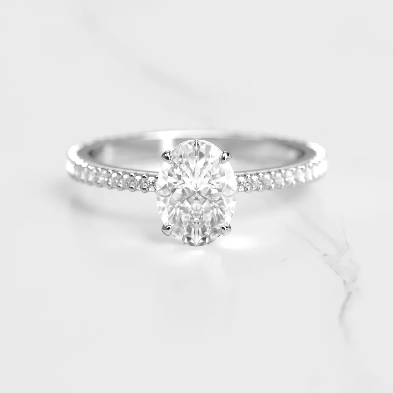 OVAL FULL PAVE TAPERED DIAMOND RING vy 6