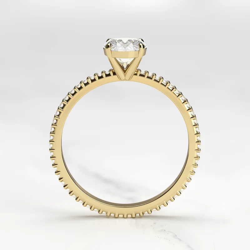 OVAL FULL PAVE TAPERED DIAMOND RING vy 7