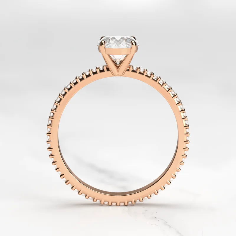 OVAL FULL PAVE TAPERED DIAMOND RING vy 8