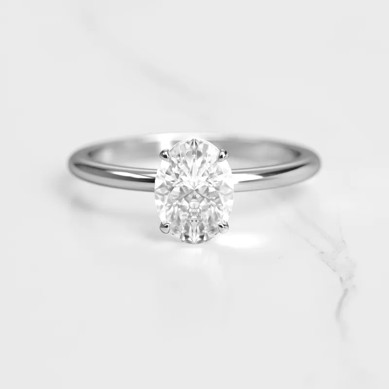 Oval Solitaire Diamond Ring vy 3