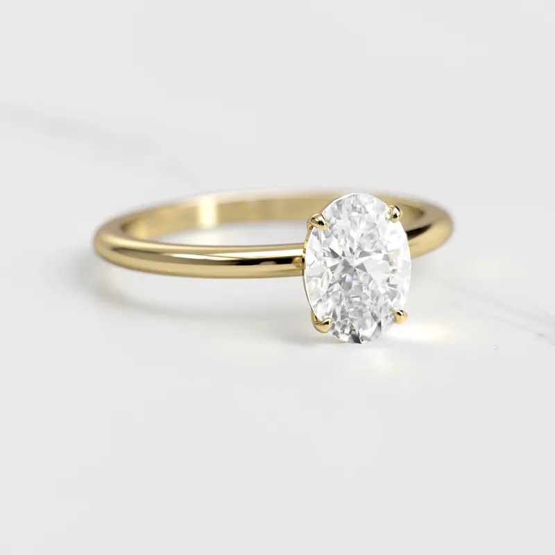 Oval Solitaire Diamond Ring vy 4