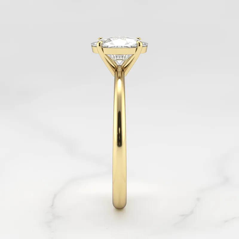Oval Tapered Solitaire Diamond Ring view 10