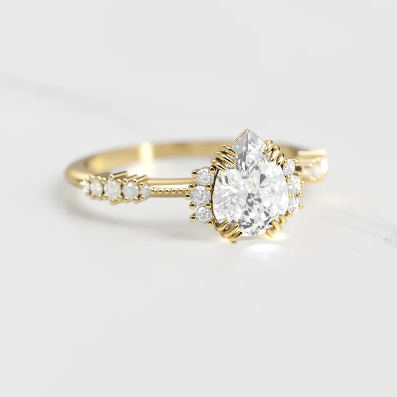 PEAR CLUSTER DIAMOND RING diamond pear cut engagement ring
