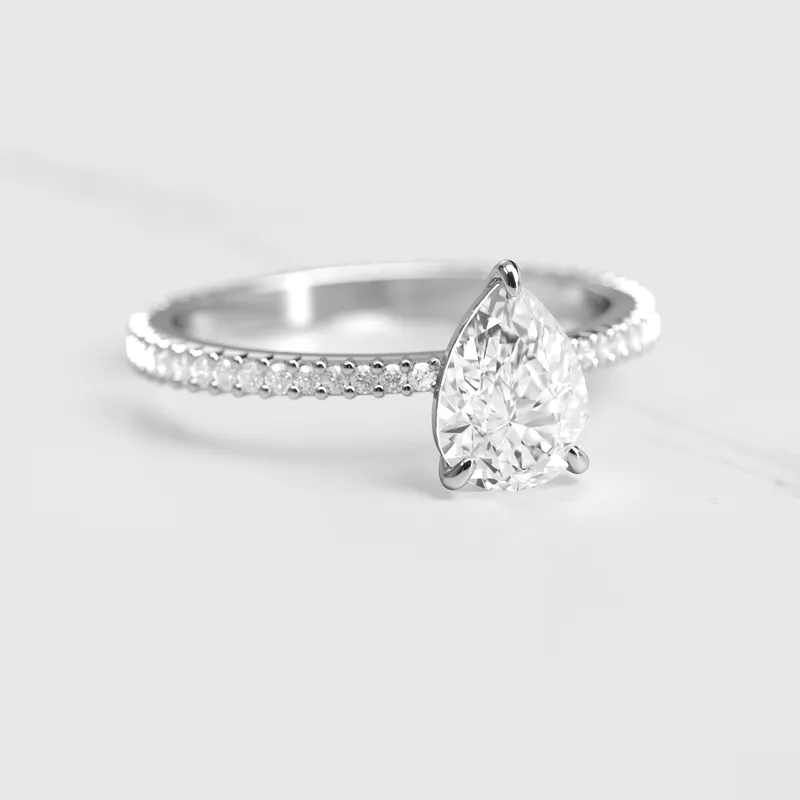 PEAR FULL PAVE TAPERED DIAMOND RING vy 3