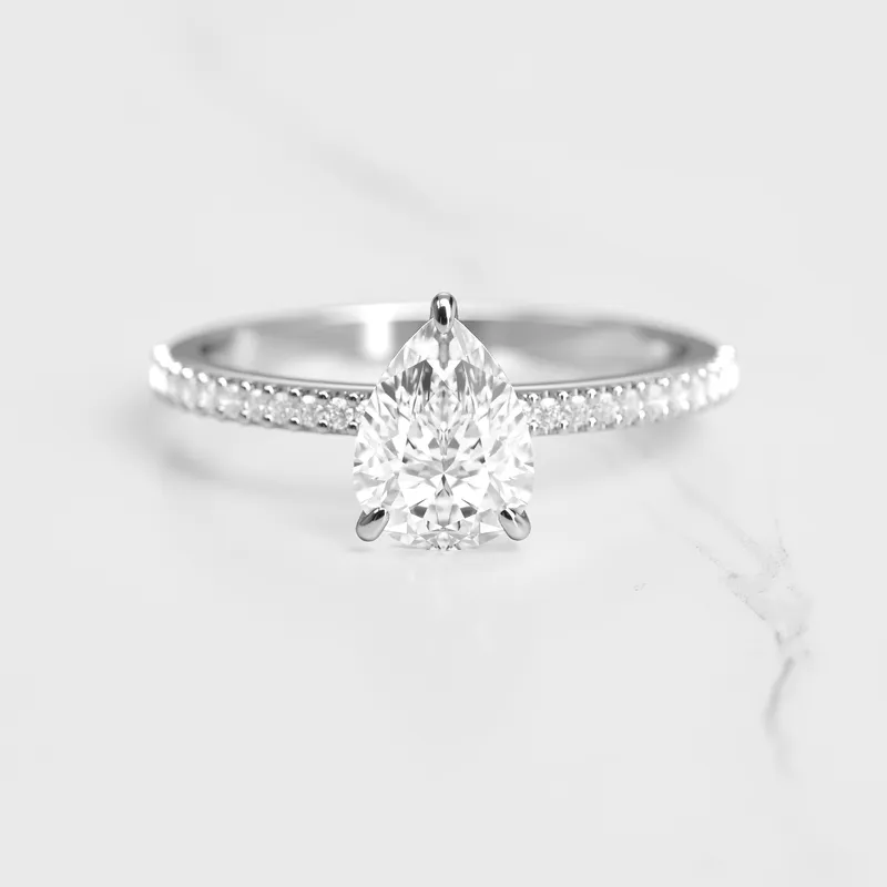 PEAR HALF PAVE DIAMOND RING vy 3