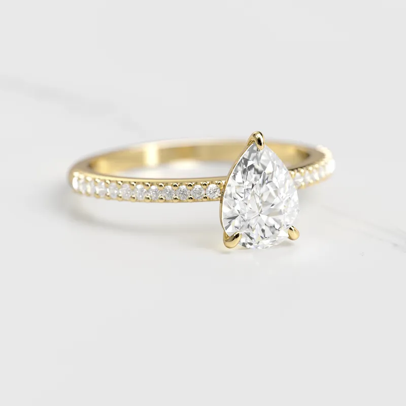 PEAR HALF PAVE DIAMOND RING vy 4