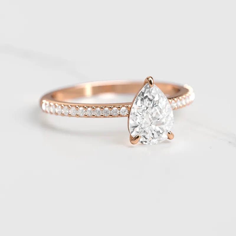 PEAR HALF PAVE DIAMOND RING vy 5