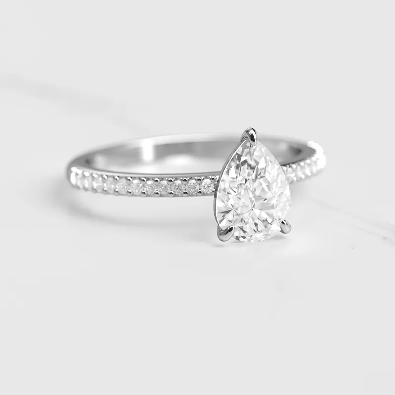 PEAR HALF PAVE DIAMOND RING vy 6