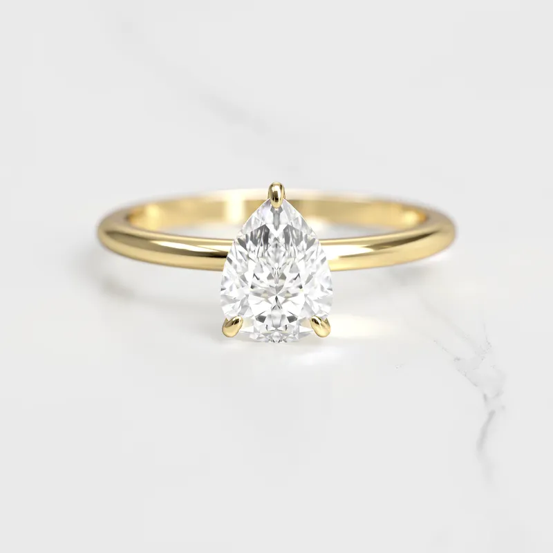 Pear Tapered Solitaire Diamond Ring pear cut engagement ring
