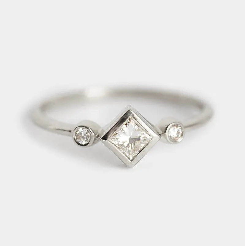 Petite Diamond Ring, Princess Diamond Ring vy 7