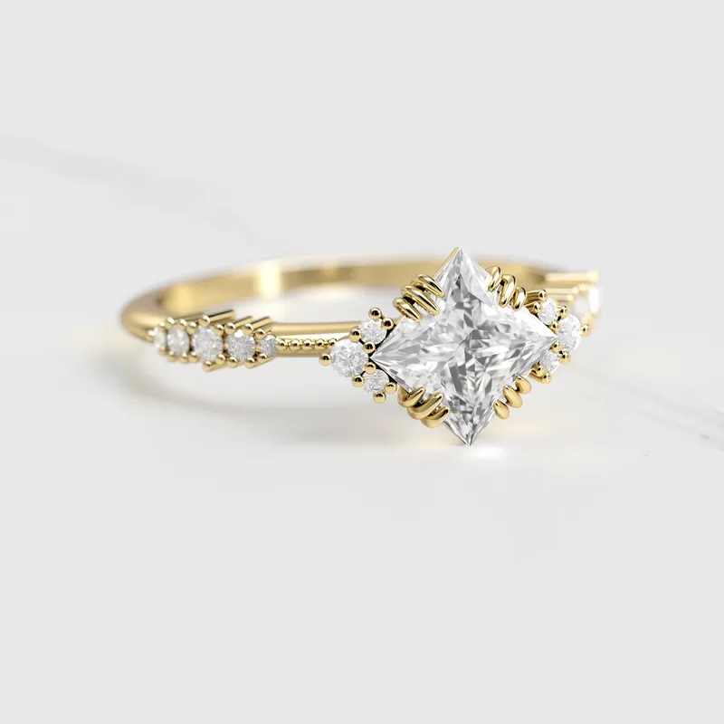 PRINCESS CLUSTER DIAMOND RING diamond engagement ring