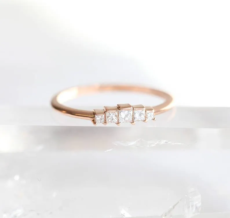 Princess Cut Diamond Engagement Ring, Wedding Ring view 2