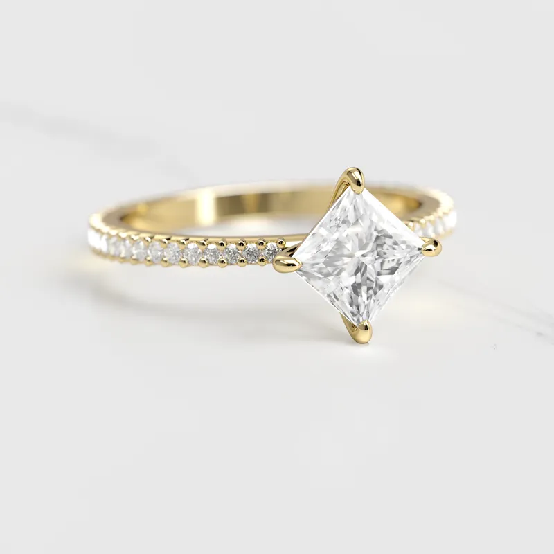PRINCESS FULL PAVE TAPERED DIAMOND RING engagement ring