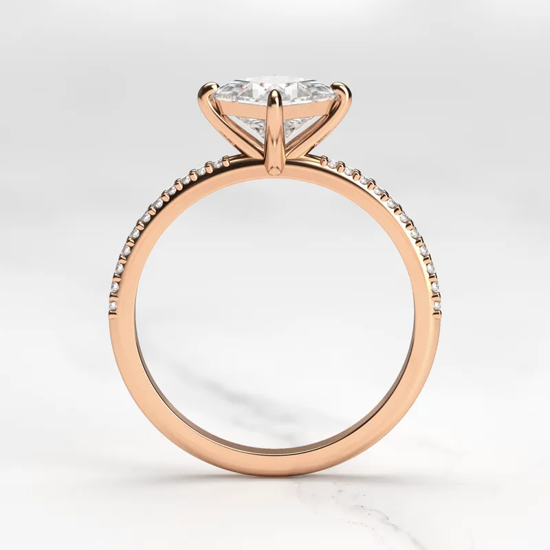 PRINCESS HALF PAVE DIAMOND RING vy 8