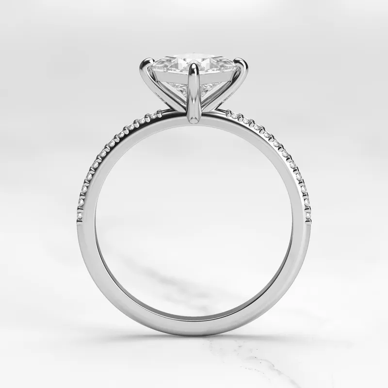 PRINCESS HALF PAVE DIAMOND RING vy 9