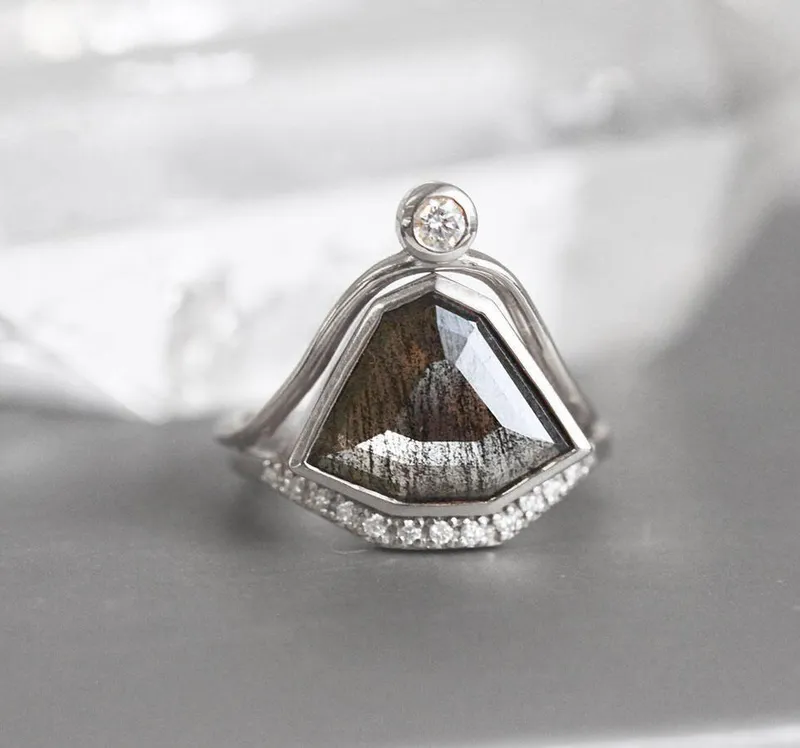Paige Salt & Pepper Diamond Ring Set view 13