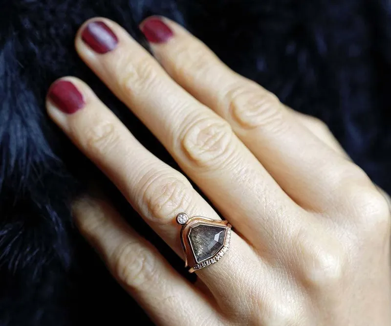 Paige Salt & Pepper Diamond Ring Set view 2