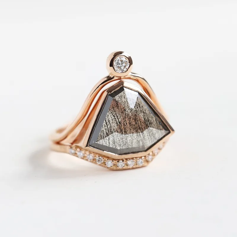 Paige Salt & Pepper Diamond Ring Set view 3