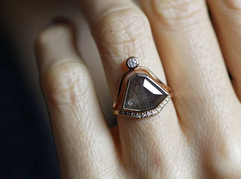 Paige Salt & Pepper Diamond Ring Set view 6