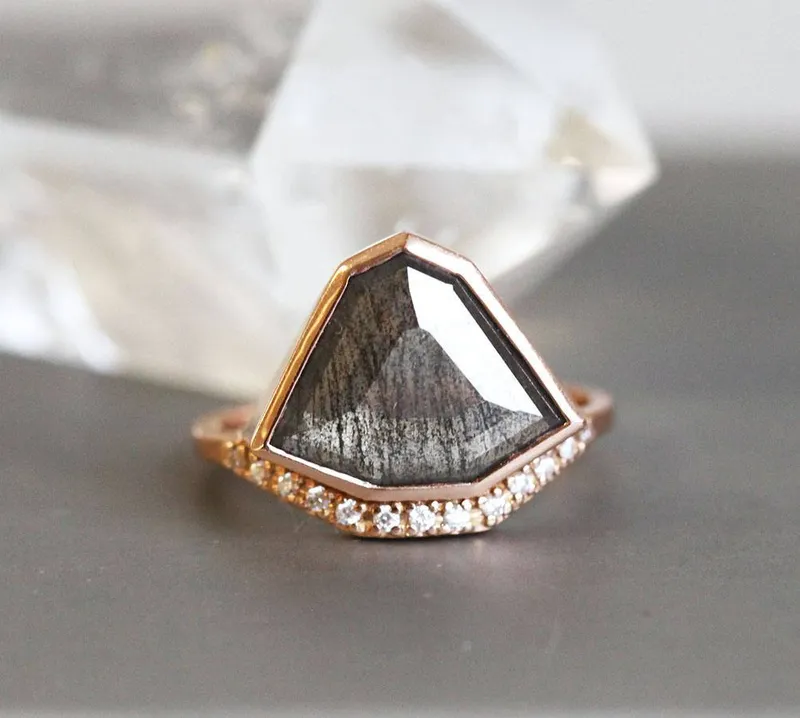 Paige Salt & Pepper Diamond Ring Set view 9