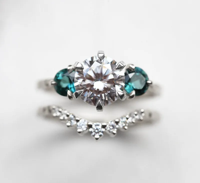 Paloma Moissanite Three Stone Ring view 10