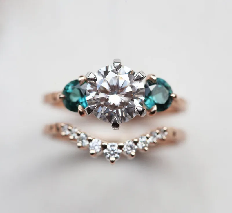 Paloma Moissanite Three Stone Ring view 11