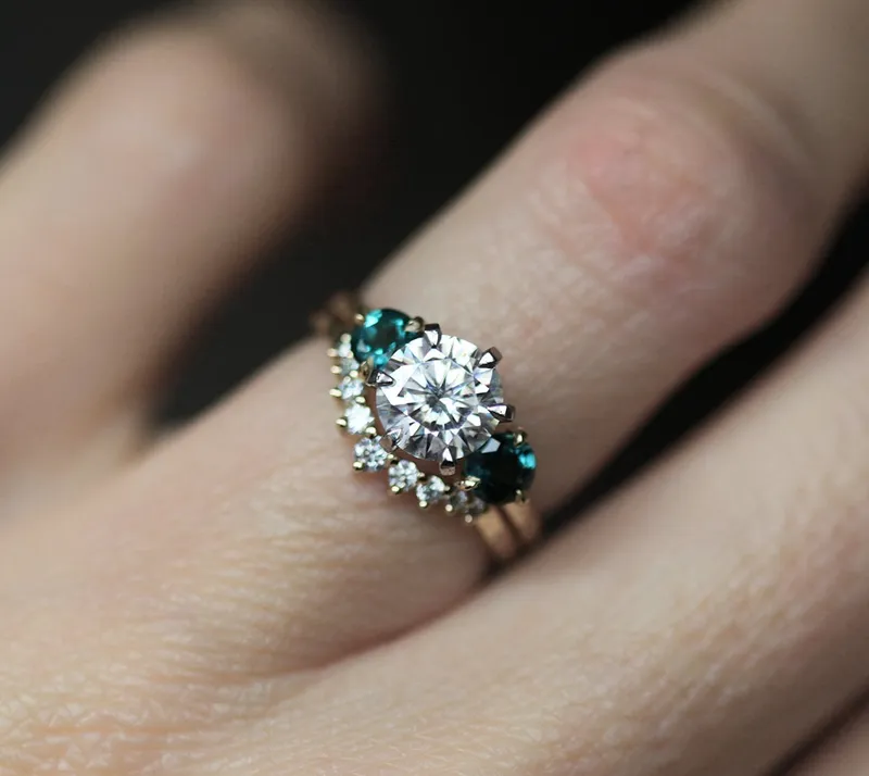 Paloma Moissanite Three Stone Ring view 2