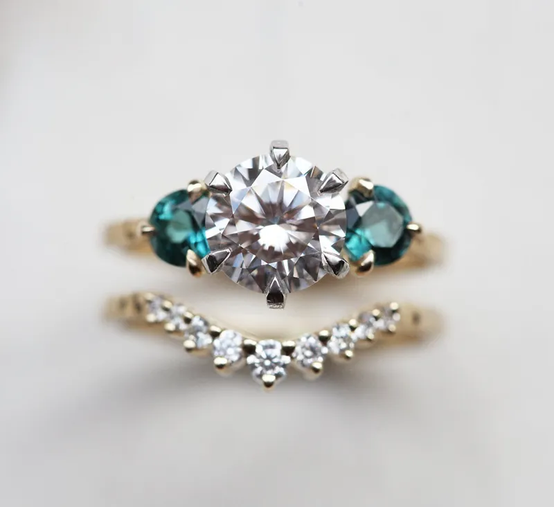 Paloma Moissanite Three Stone Ring view 3