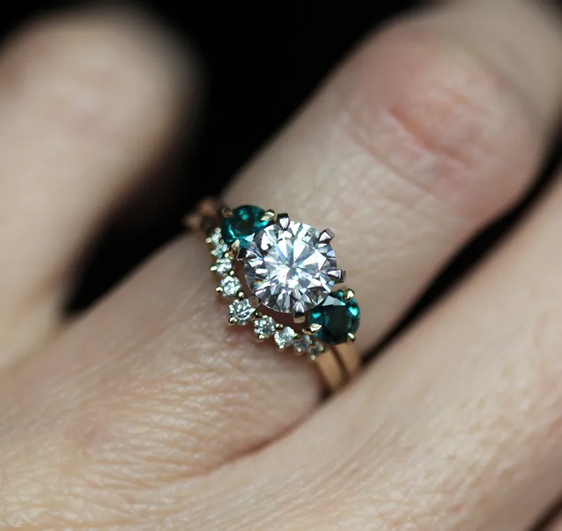 Paloma Moissanite Three Stone Ring view 4