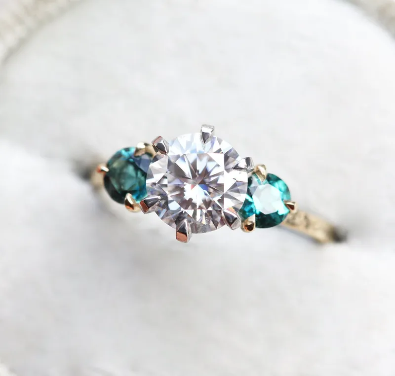 Paloma Moissanite Three Stone Ring view 6