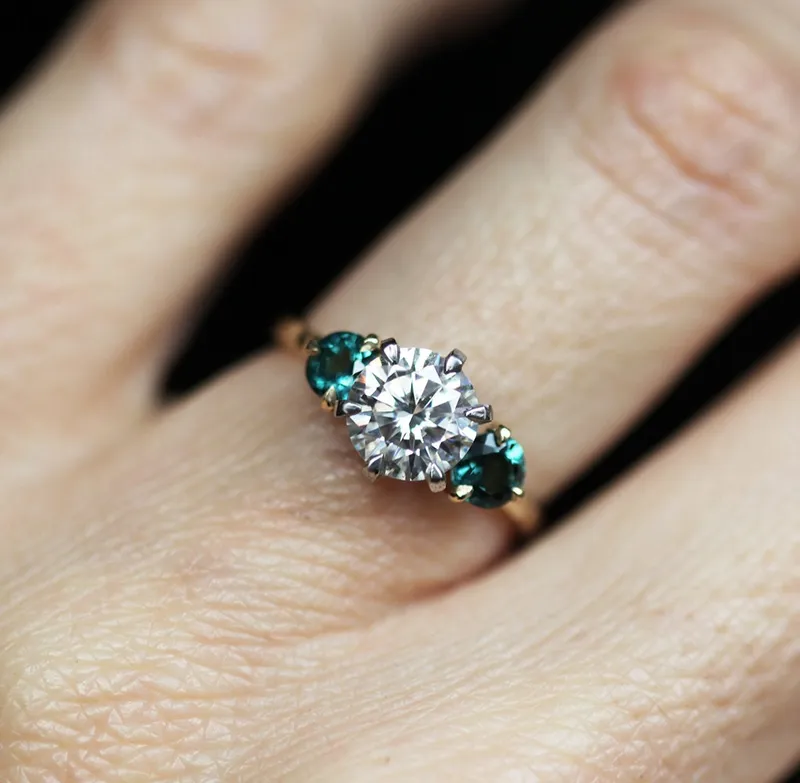 Paloma Moissanite Three Stone Ring view 9