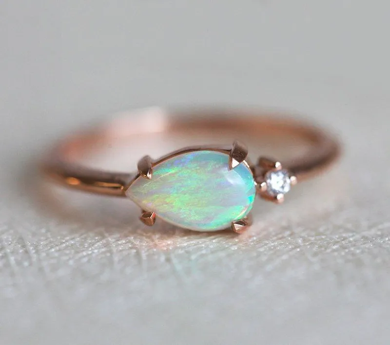 Pamela Pear Opal Ring pear cut engagement ring