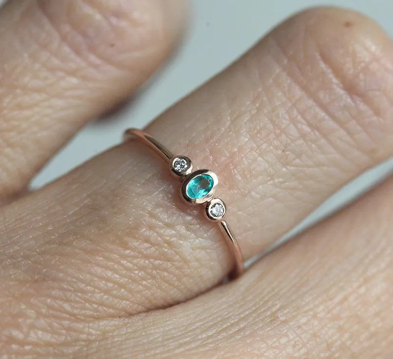 Paraiba Tourmaline And Diamond Engagement Ring vy 2