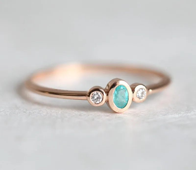 Paraiba Tourmaline And Diamond Engagement Ring vy 3