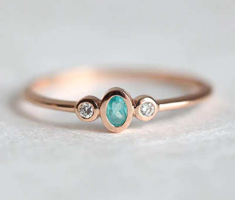 Paraiba Tourmaline And Diamond Engagement Ring vy 4