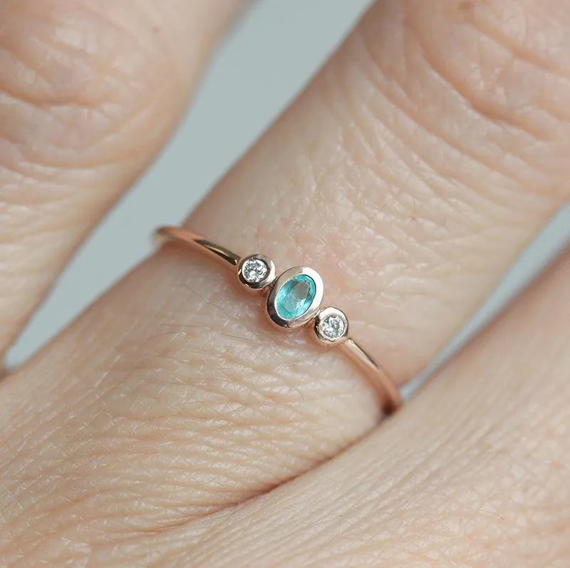 Paraiba Tourmaline And Diamond Engagement Ring vy 5