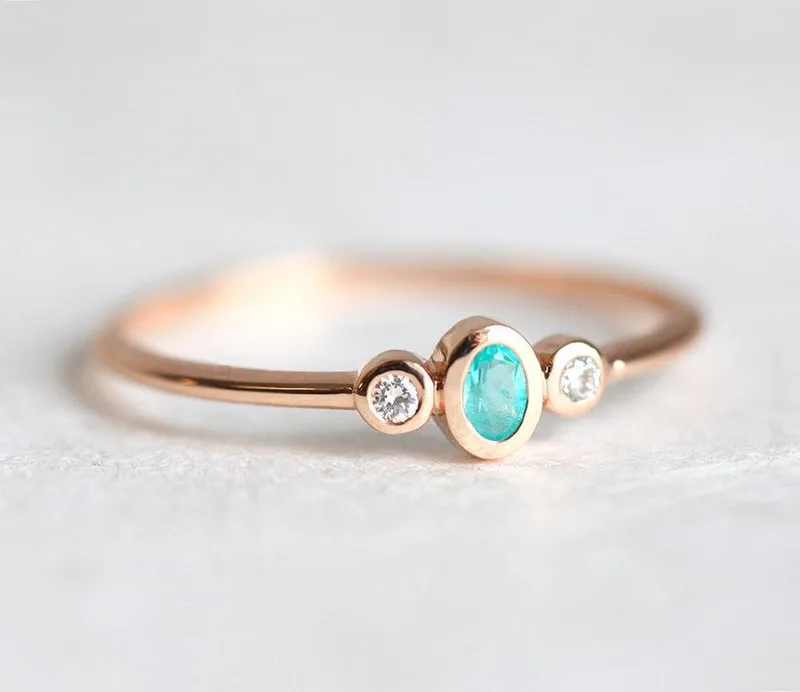 Paraiba Tourmaline And Diamond Engagement Ring vy 6