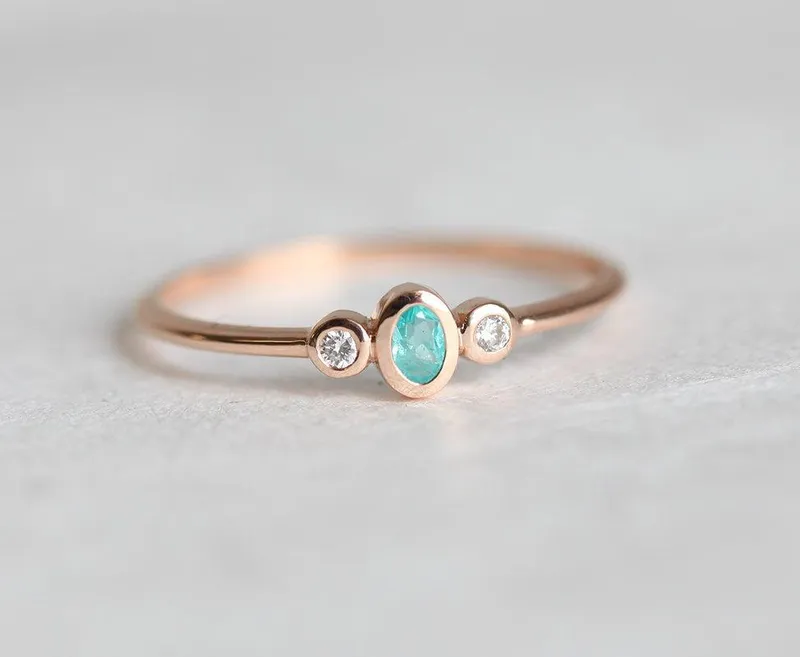 Paraiba Tourmaline And Diamond Engagement Ring vy 7