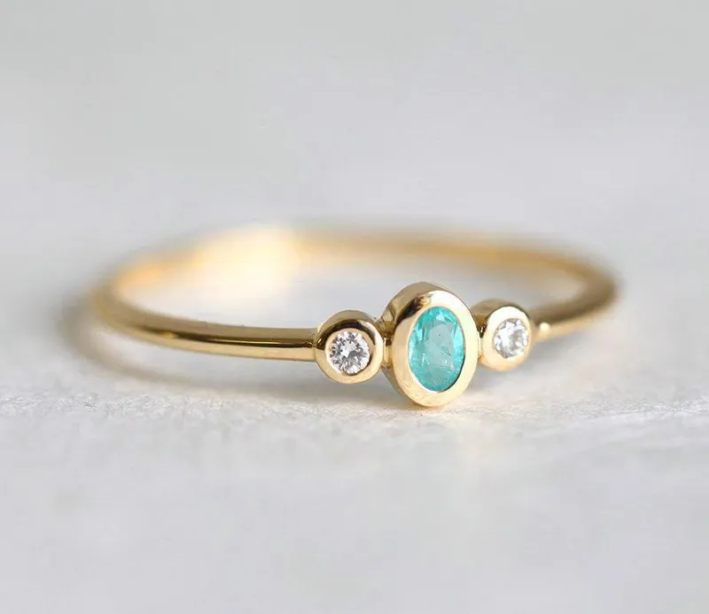 Paraiba Tourmaline And Diamond Engagement Ring vy 8
