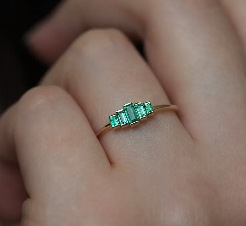 PATTI BAGUETTE EMERALD RING view 3